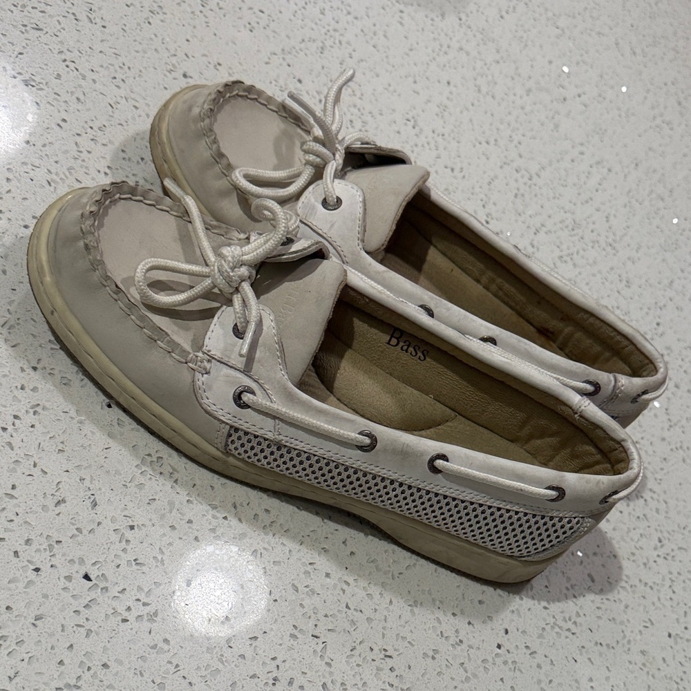 Bass Cream and Tan Boat Shoes